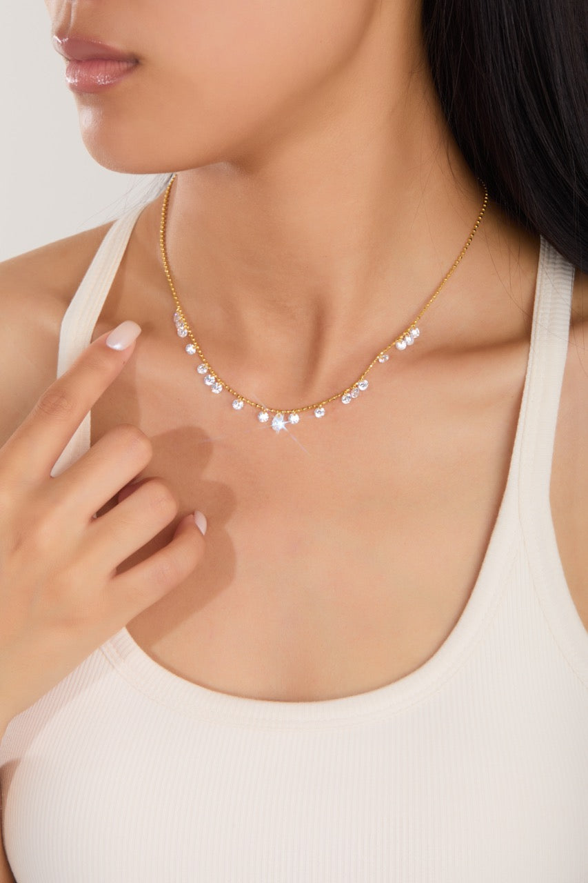 Multi-Stone Graduated Drop Necklace