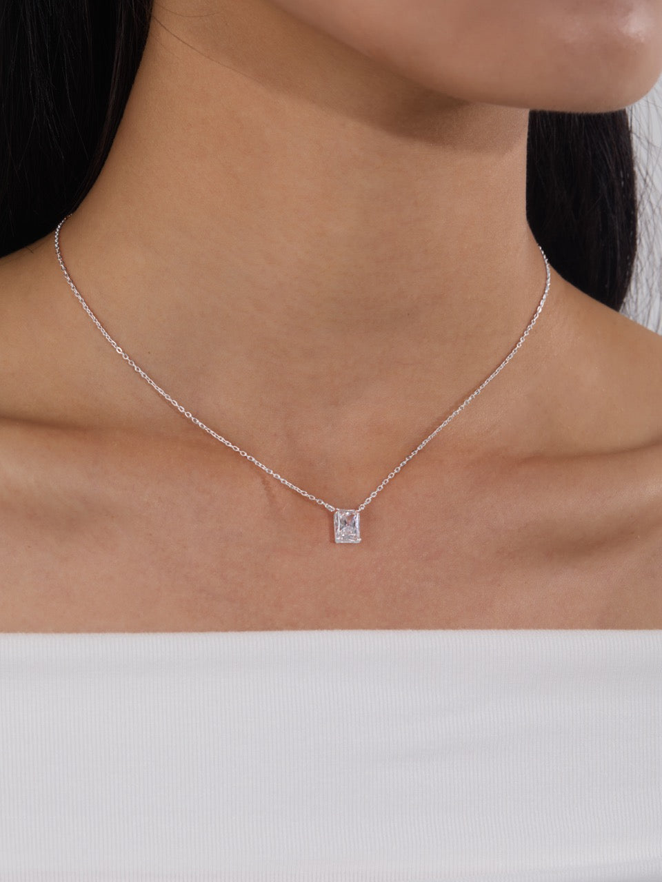 Radiant Cut Solitaire Necklace