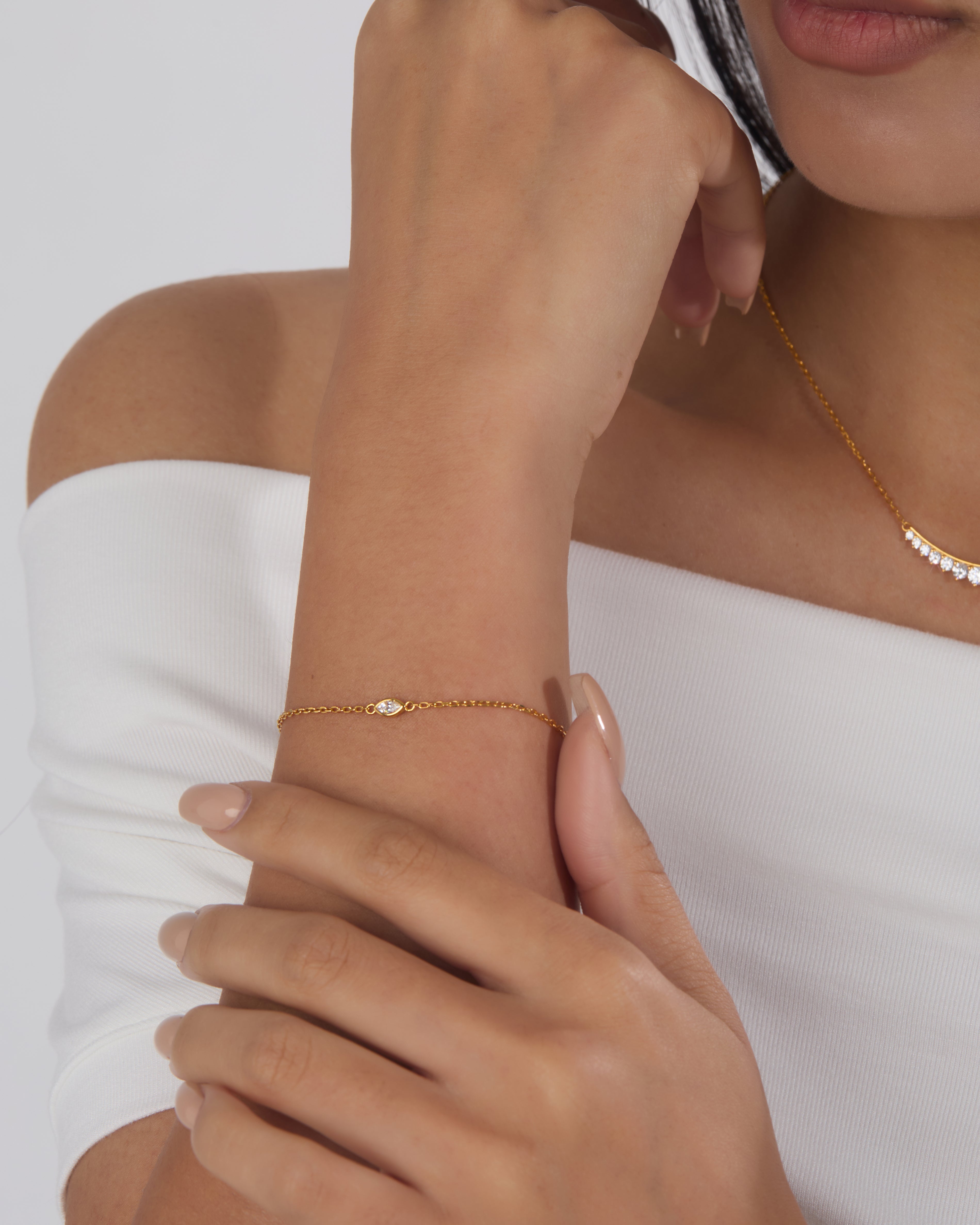 Marquise Cut Curb Bracelet