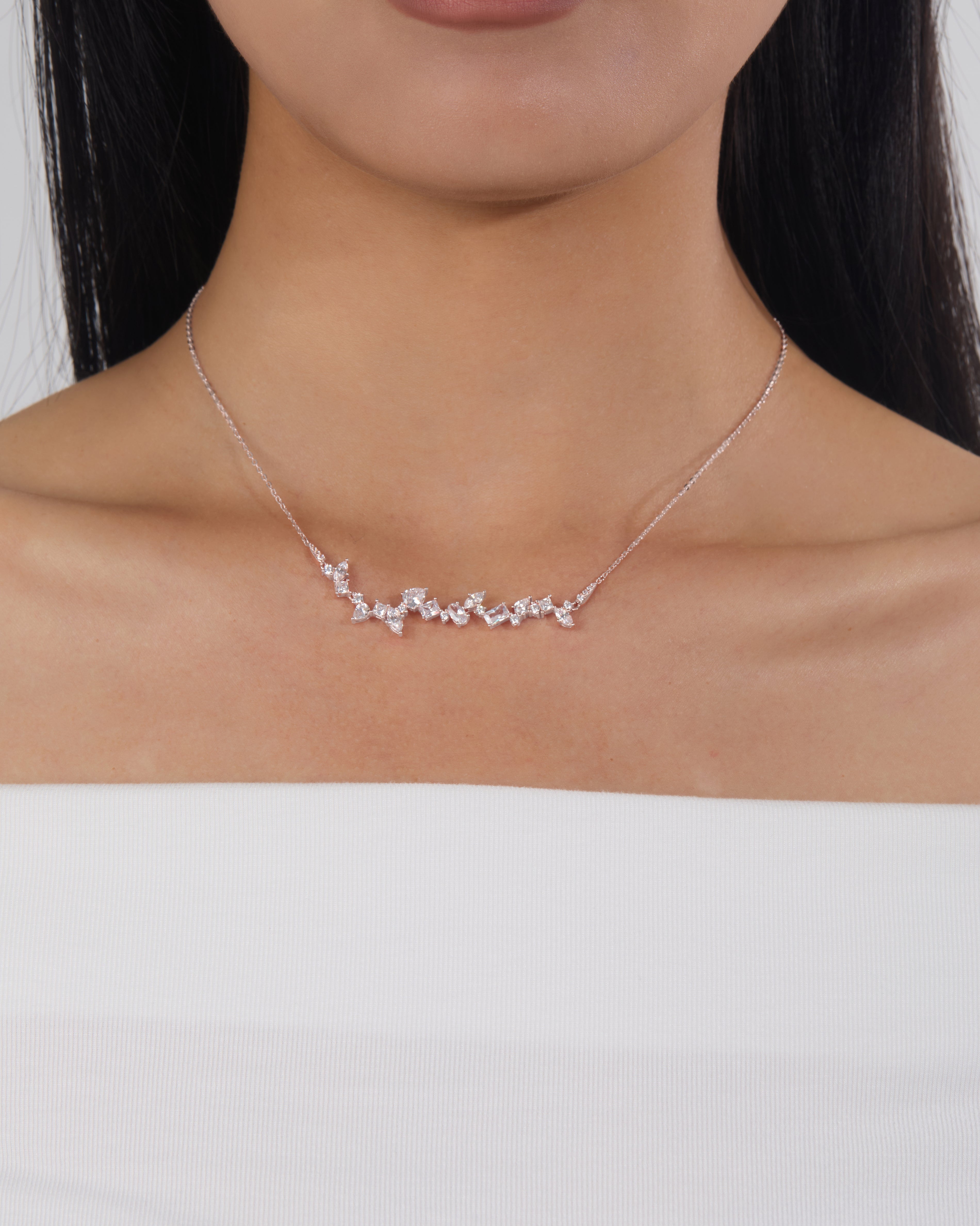 Geometric Mixed Stone Necklace