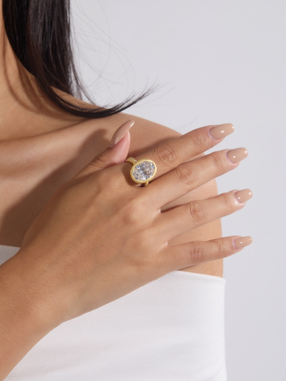 Oval Star Bezel Ring