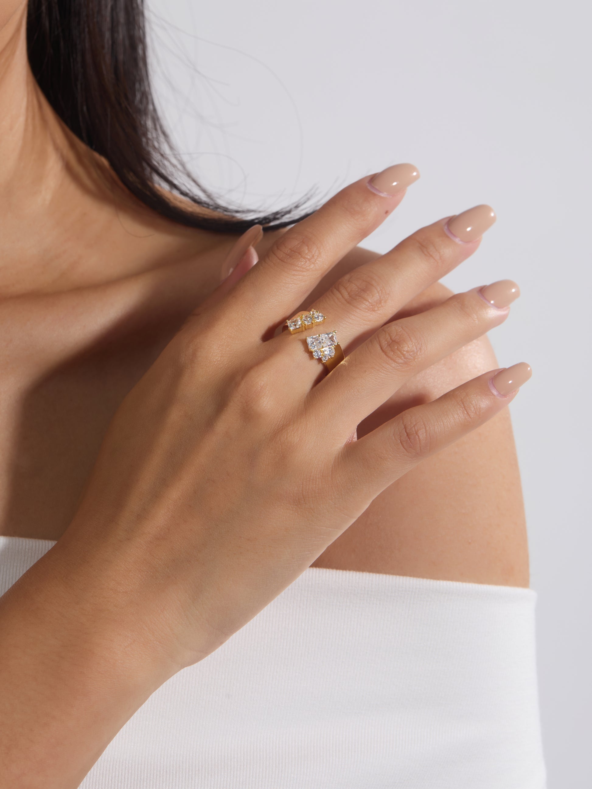 Dual Geometry Diamond Ring
