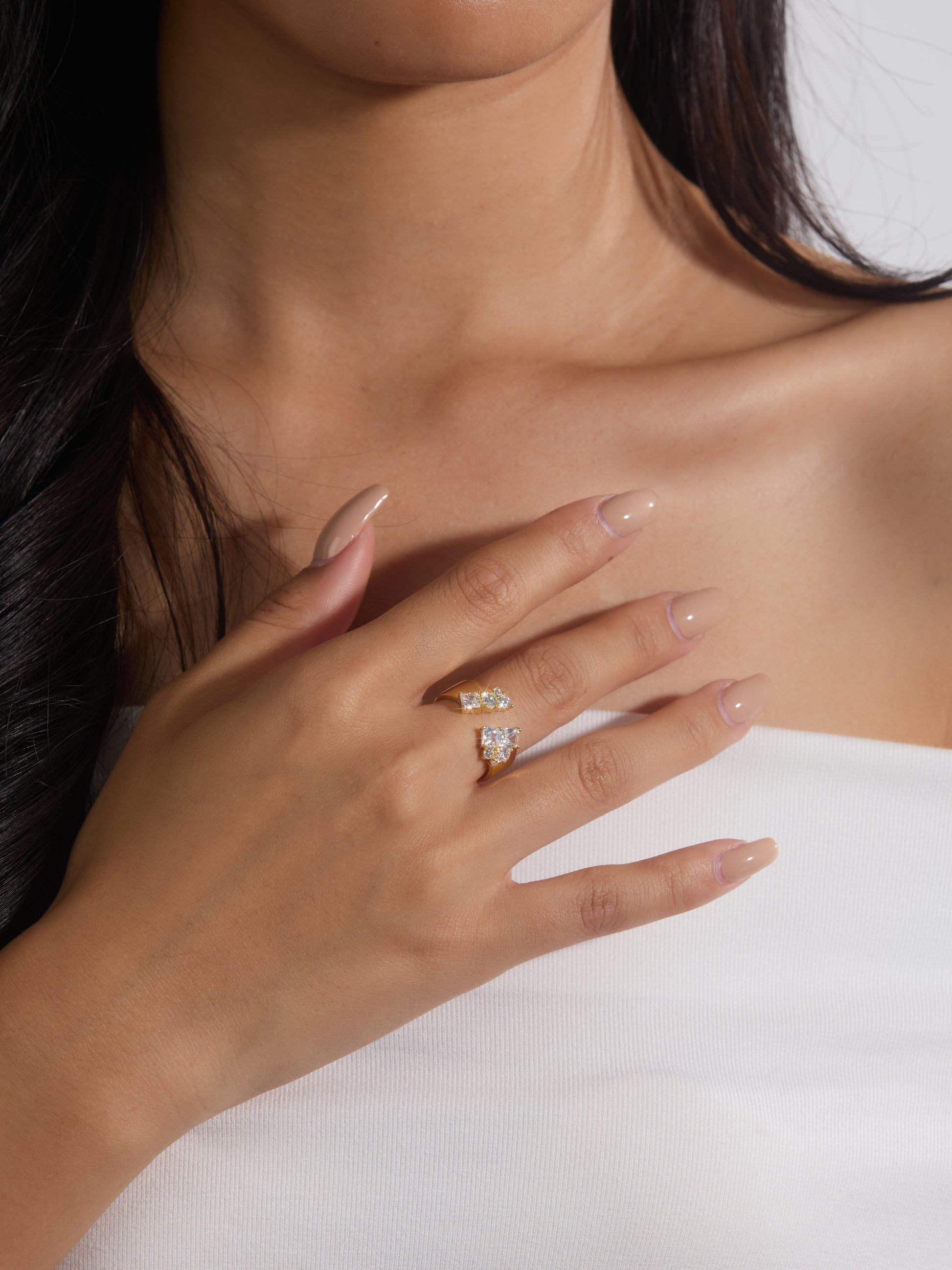 Dual Geometry Diamond Ring