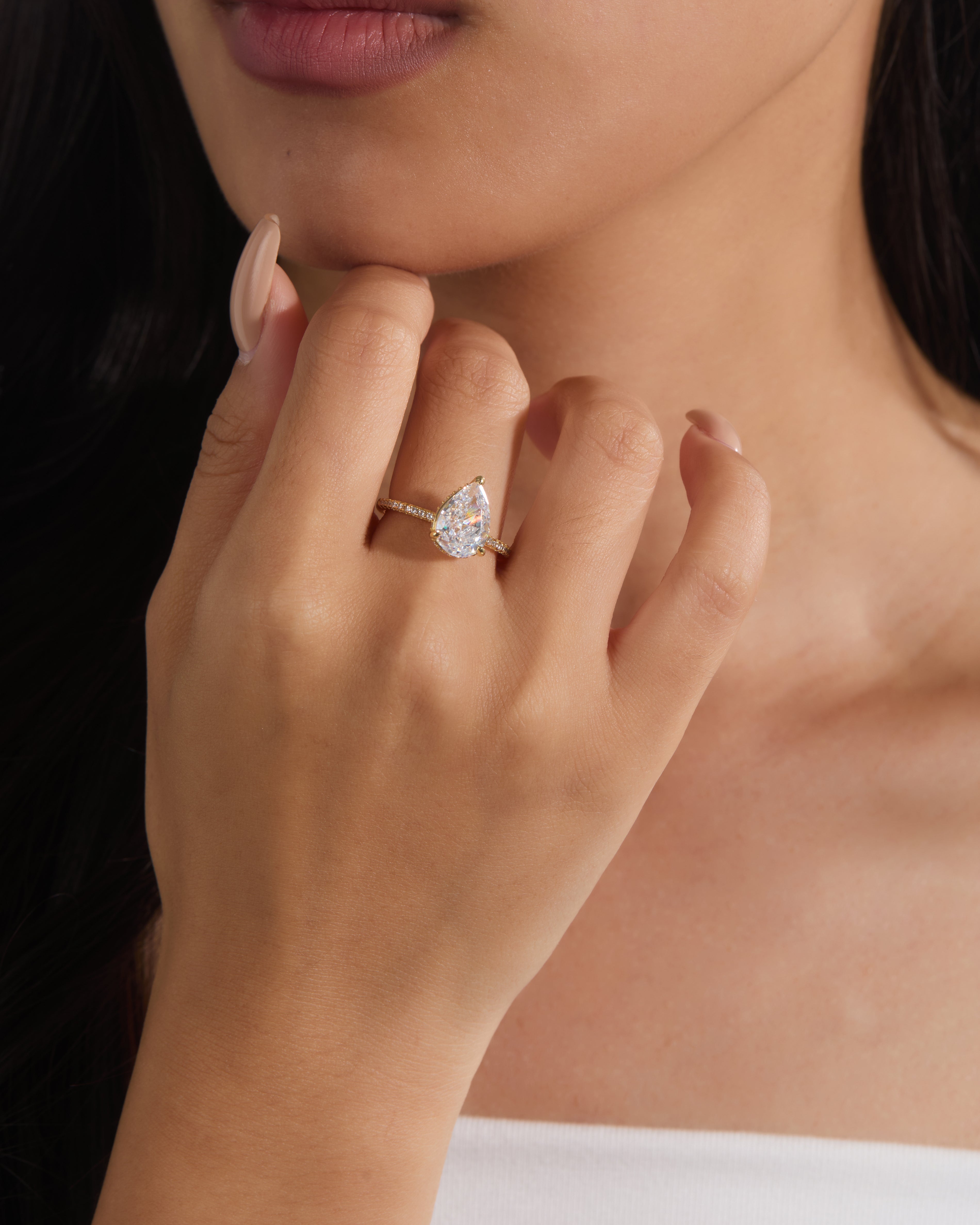 Pear Cut Pavé Band Ring