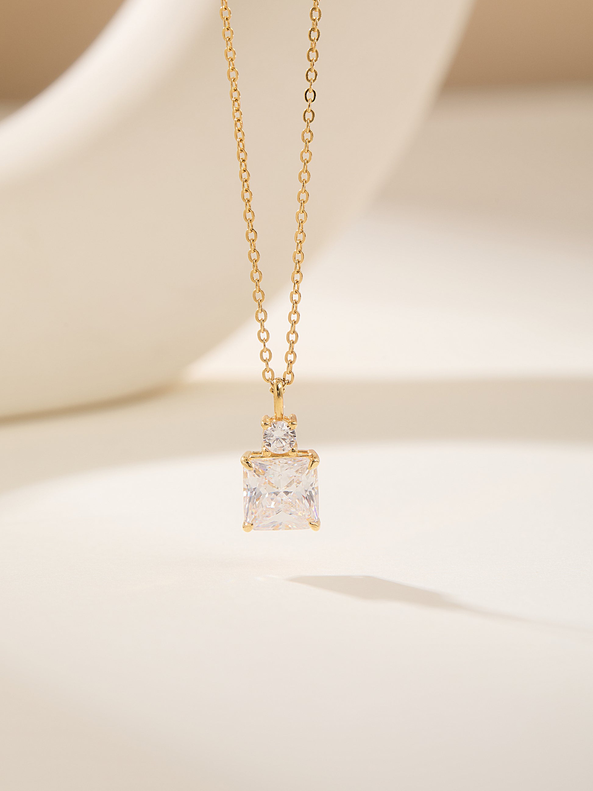 Radiant Solitaire Accent Necklace