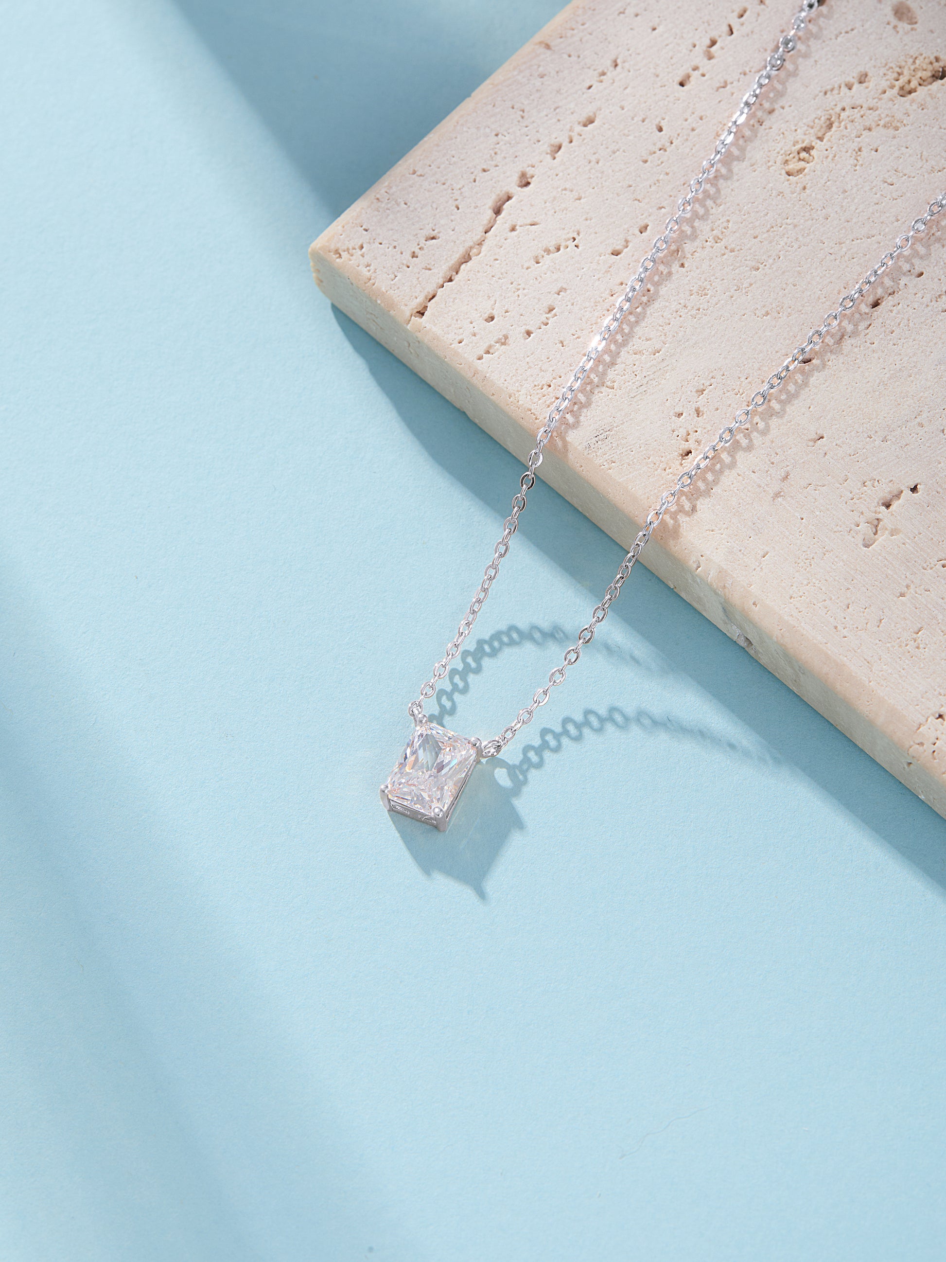 Radiant Cut Solitaire Necklace