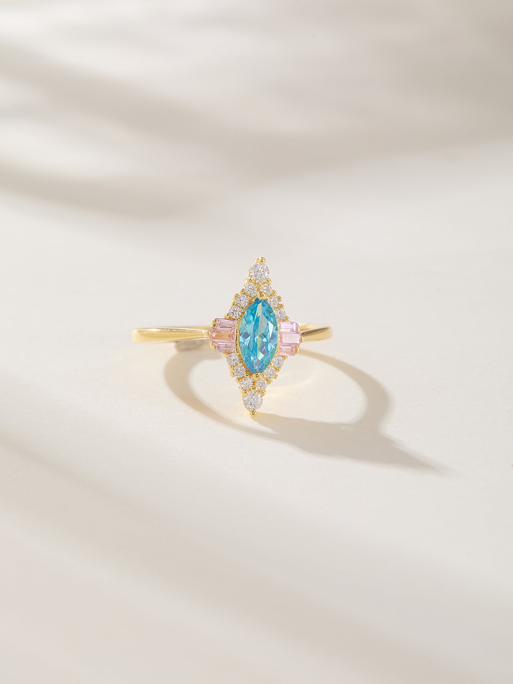 Aquamarine Marquise Halo Ring