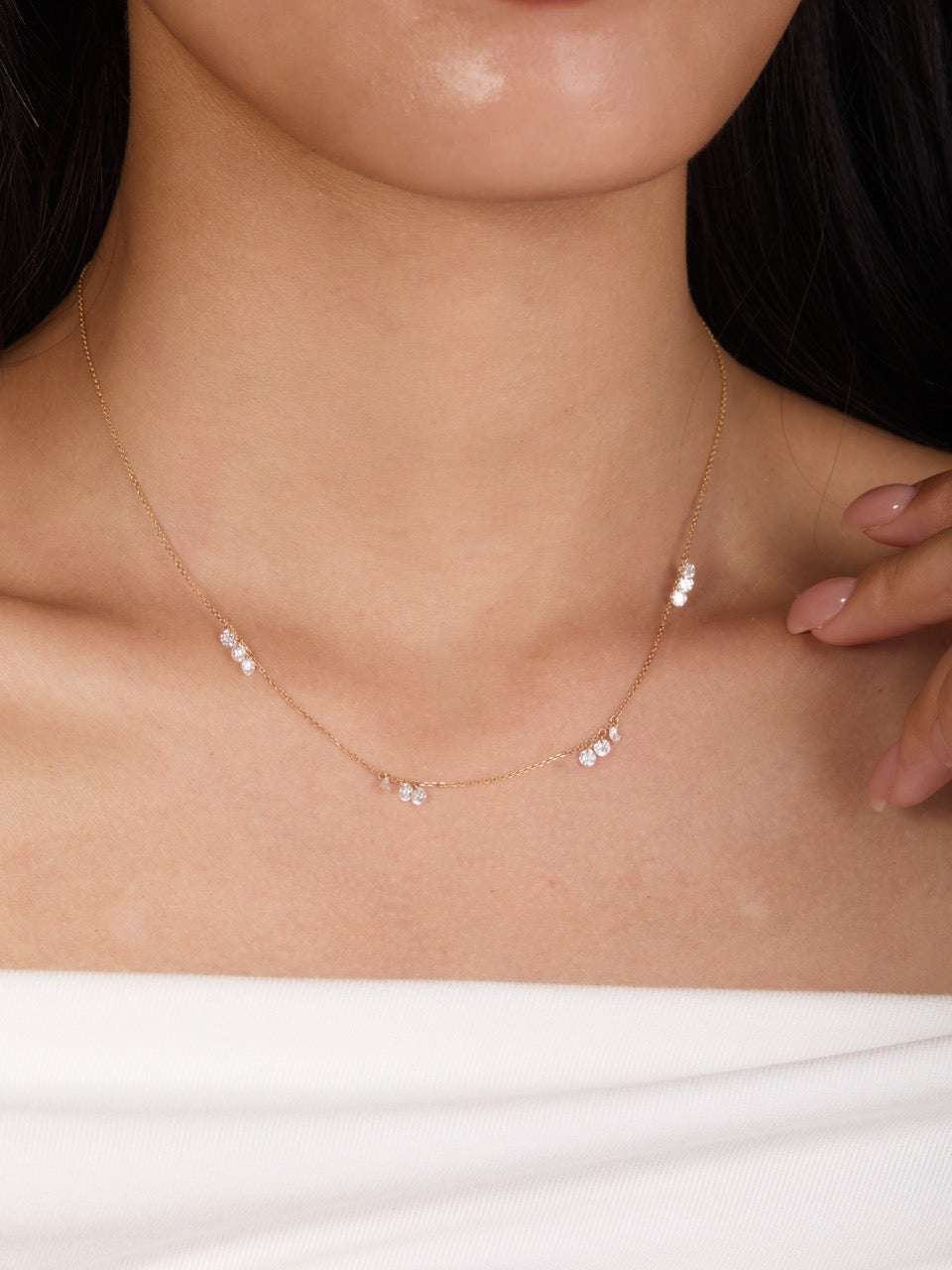 18K Gold Cable Lab Diamond Necklace (IGI)