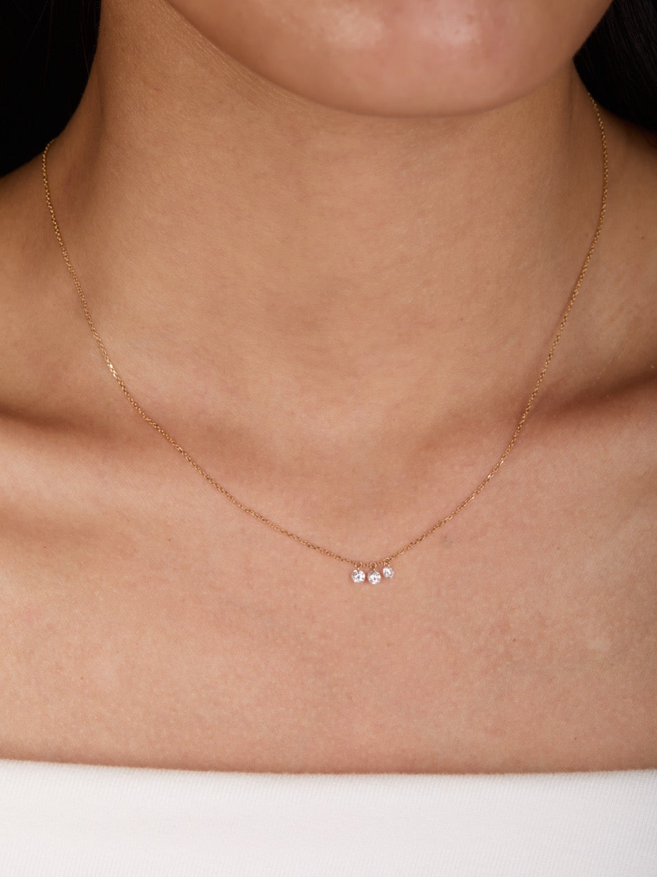 18K Gold Cable Lab Diamond Necklace (IGI)