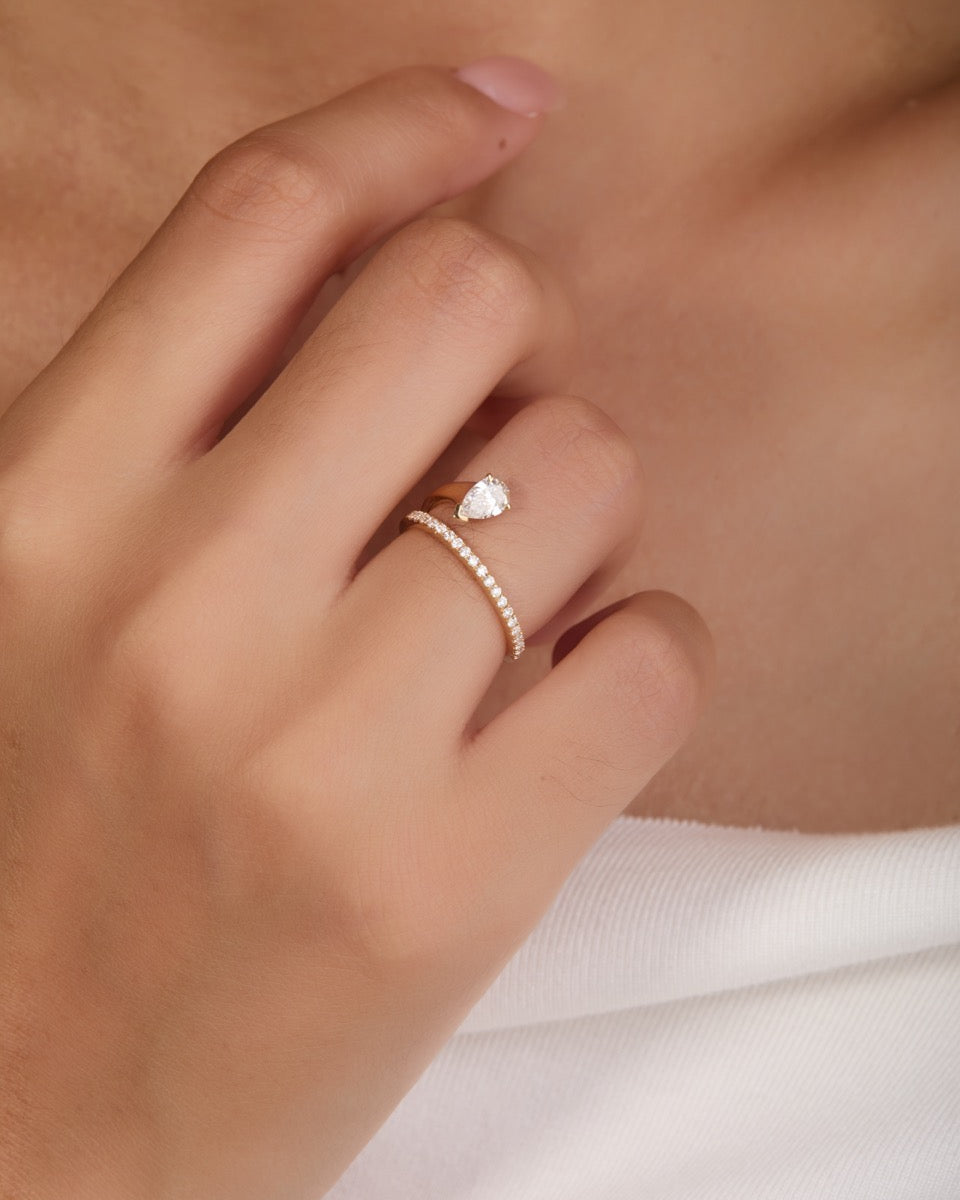 18K Lab Diamond Lumina Drop Ring (IGI)