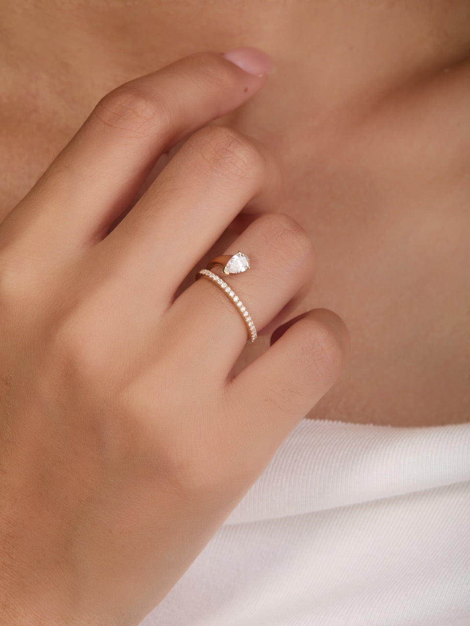 18K Lab Diamond Lumina Drop Ring (IGI)
