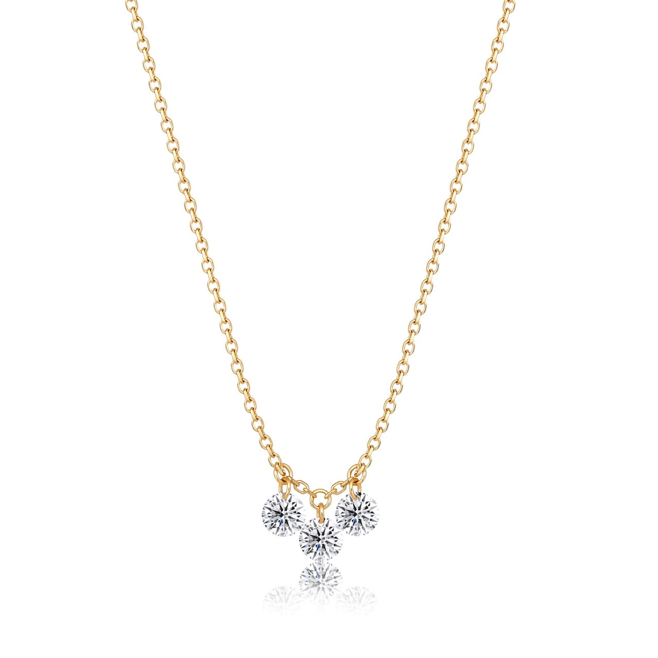 18K Gold Cable Lab Diamond Necklace (IGI)