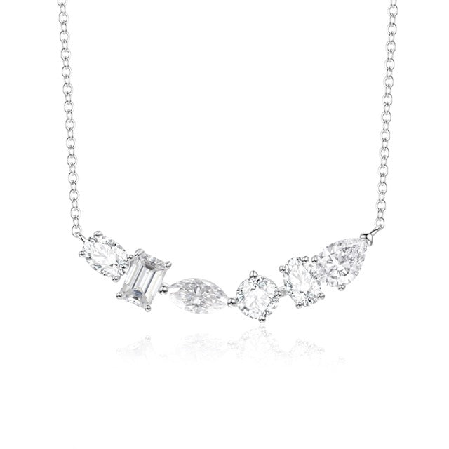 Mixed Cut Curved Necklace