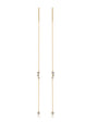 18K Gold Long Chain Threader Lab Diamond Drop Earrings (IGI)