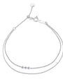 18K Gold Double Chain 3-Stone Lab Diamond Adjustable Bracelet (IGI)