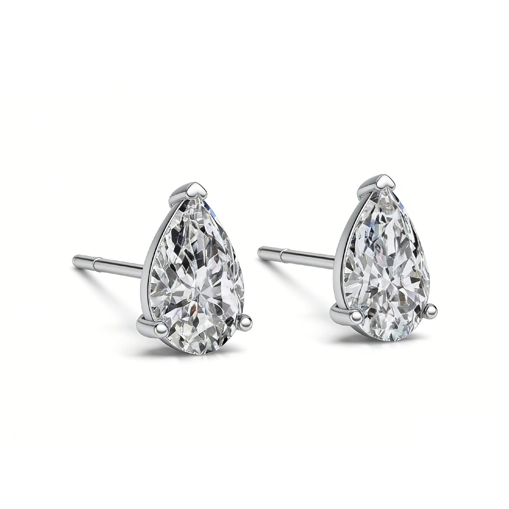 10K Pear Solitaire Stud Earrings