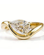10K Pear Cut Twist Band 3-Prong Ring