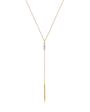 18K Gold Minimal Y-Drop Vertical Lab Diamond Necklace (IGI)