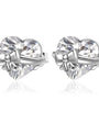 Heart-Cut Ribbon Stud Earrings