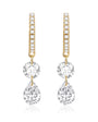 Pear-Cut & Round Drop Huggie Earrings
