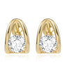 Curved Hoop Round Cut Earrings
