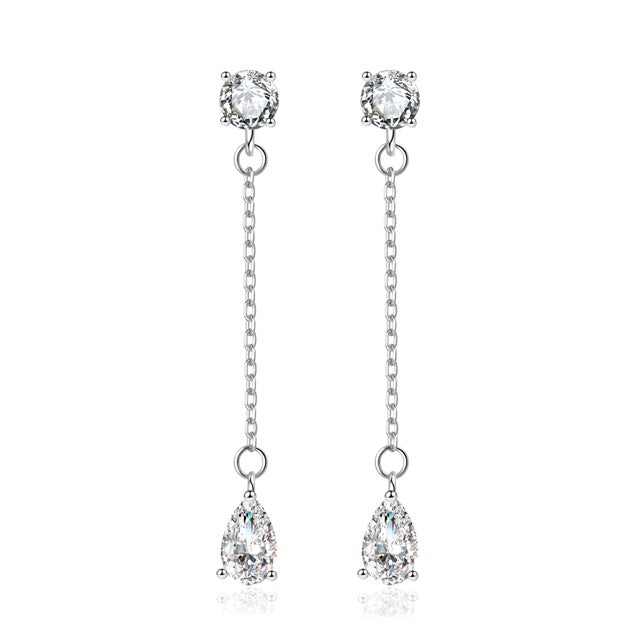 Pear-Cut Dangle Drop Earrings
