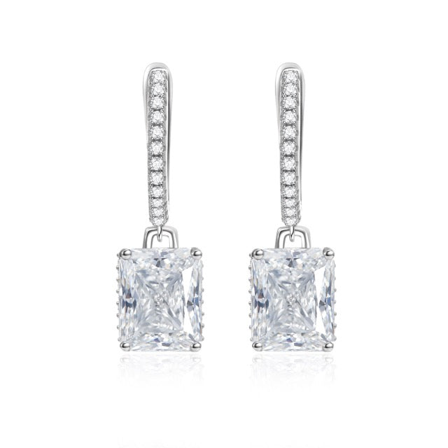Radiant-Cut Drop Earrings