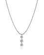 18K Gold Vertical 3-Stone Lab Diamond Drop Necklace (IGI)