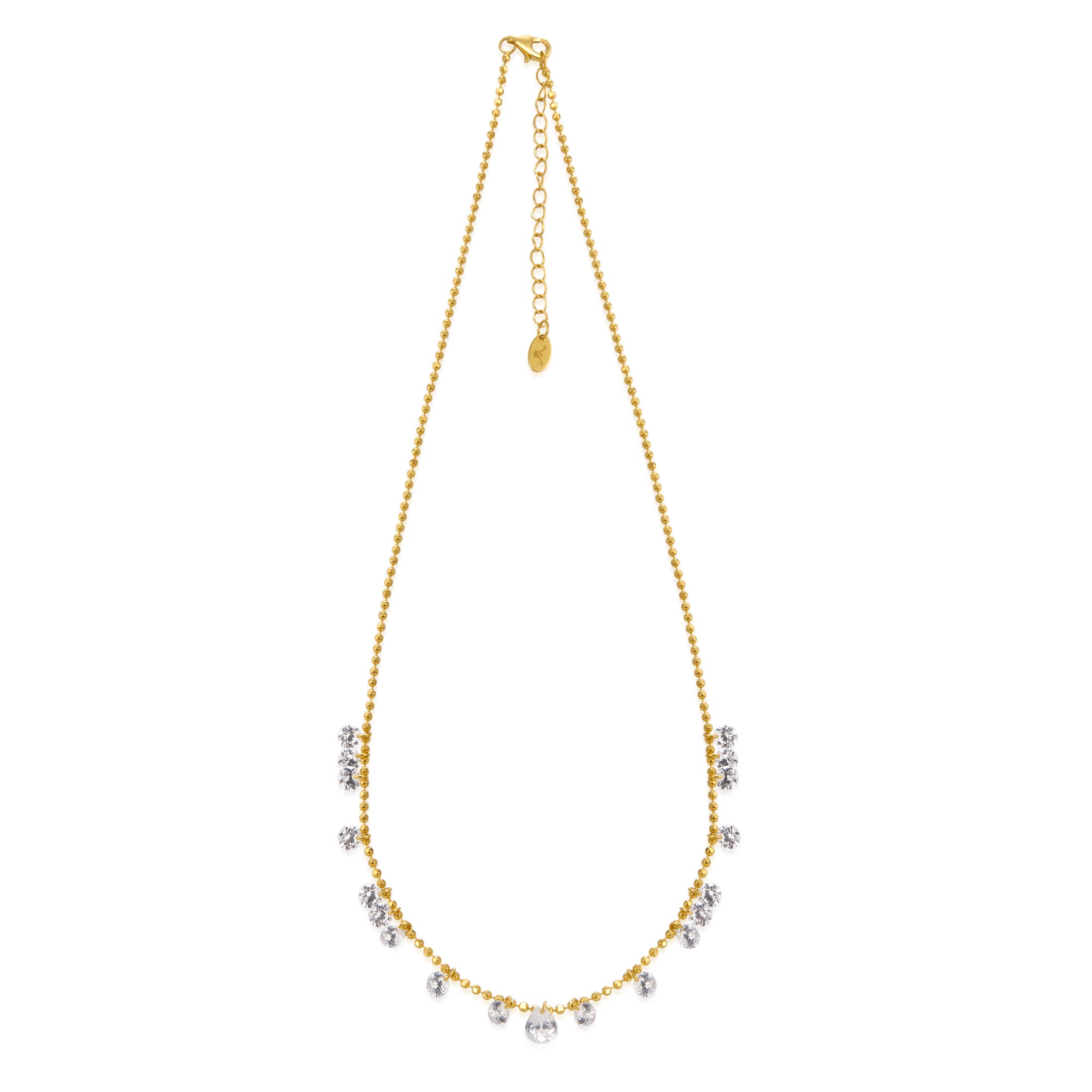 Multi-Stone Graduated Drop Necklace