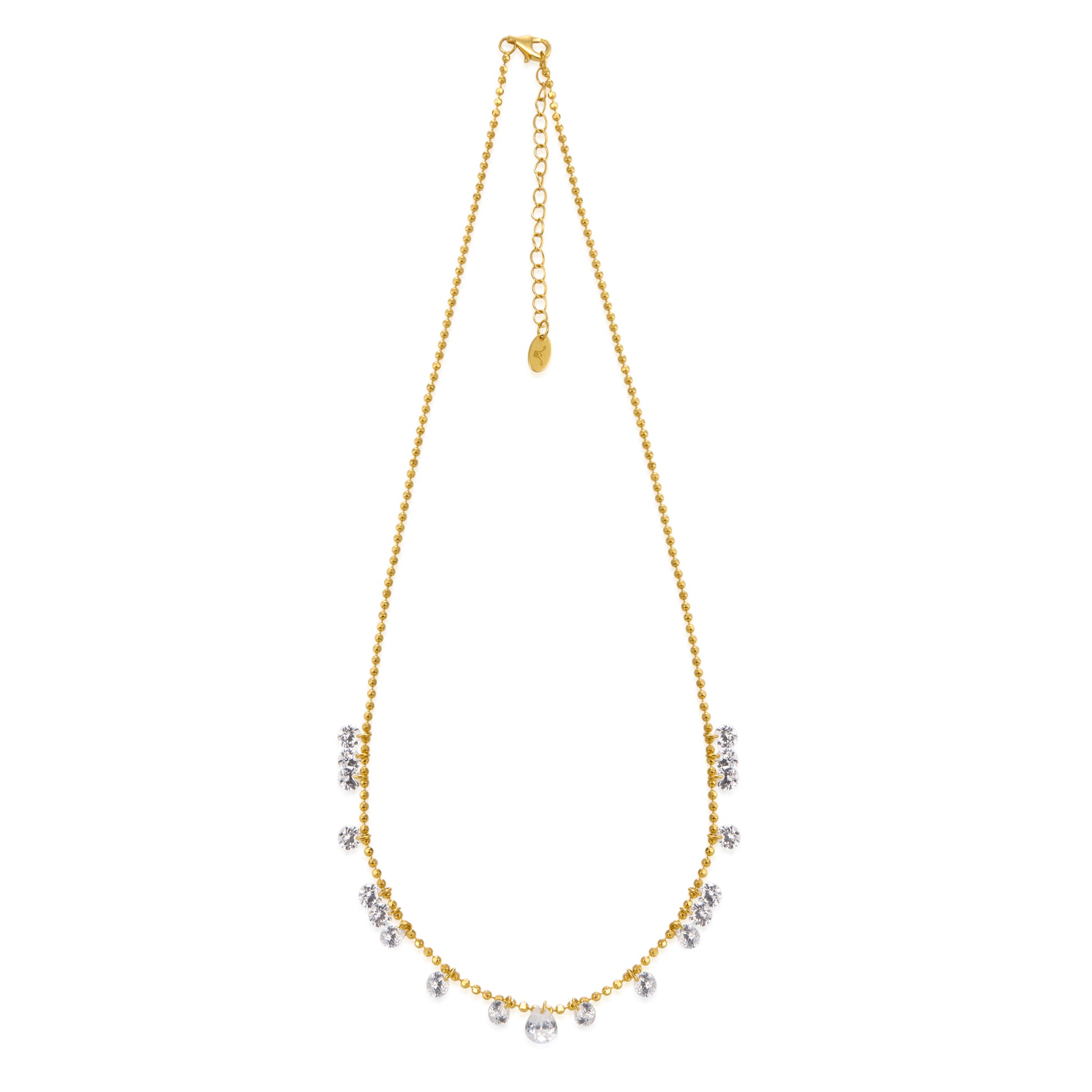 Multi-Stone Graduated Drop Necklace