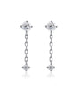 18K Gold Two-Stone Link Chain Drop Lab Diamond Earrings (IGI)
