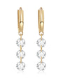 Triple-Stone Drop Huggie Earrings