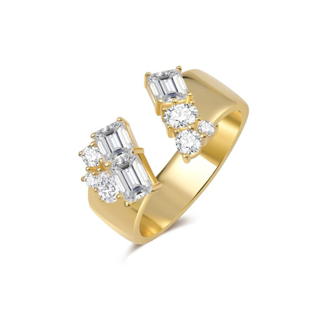 Dual Geometry Diamond Ring
