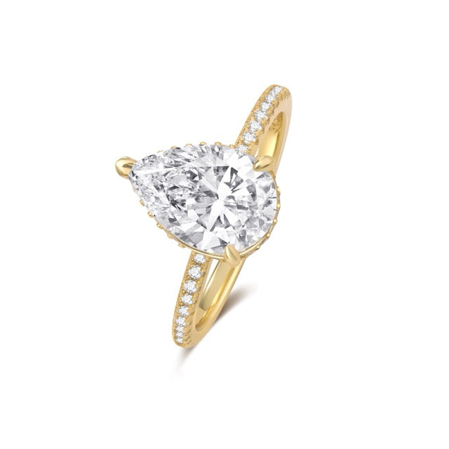 Pear Cut Pavé Band Ring