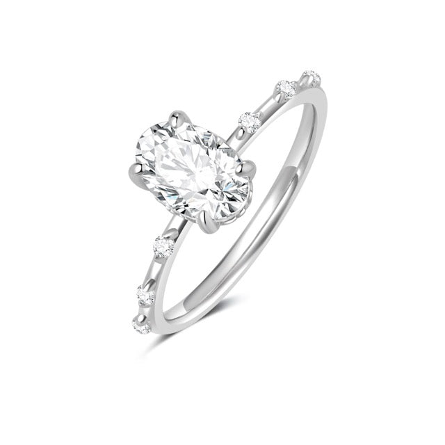 Oval Prong Set Accent Ring