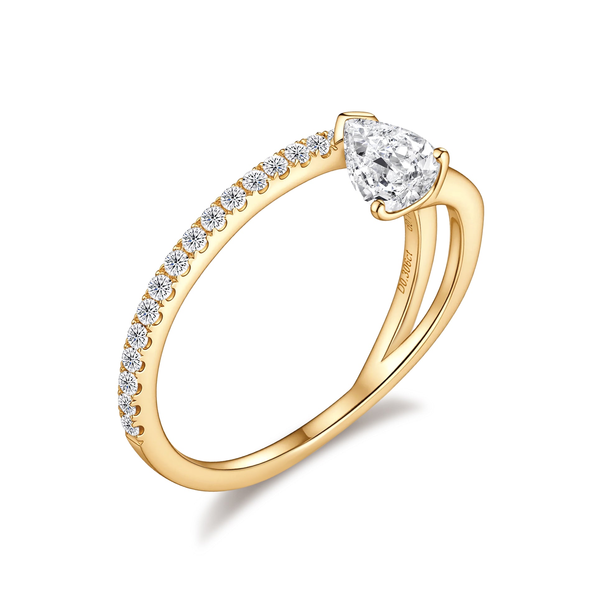 18K Lab Diamond Lumina Drop Ring (IGI)