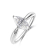 1ct Marquise-Cut Silver Ring