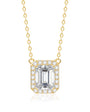 Emerald Halo Solitaire Necklace