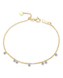 18K Gold 7-Stone Scattered Lab Diamond Bead Chain Adjustable Bracelet (IGI)