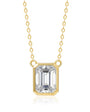 Emerald Bezel Solitaire Necklace