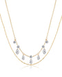 18K Gold Double Layer Dangling Pear Lab Diamond Necklace (IGI)