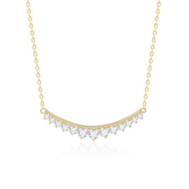 Mixed Cut Curved Necklace
