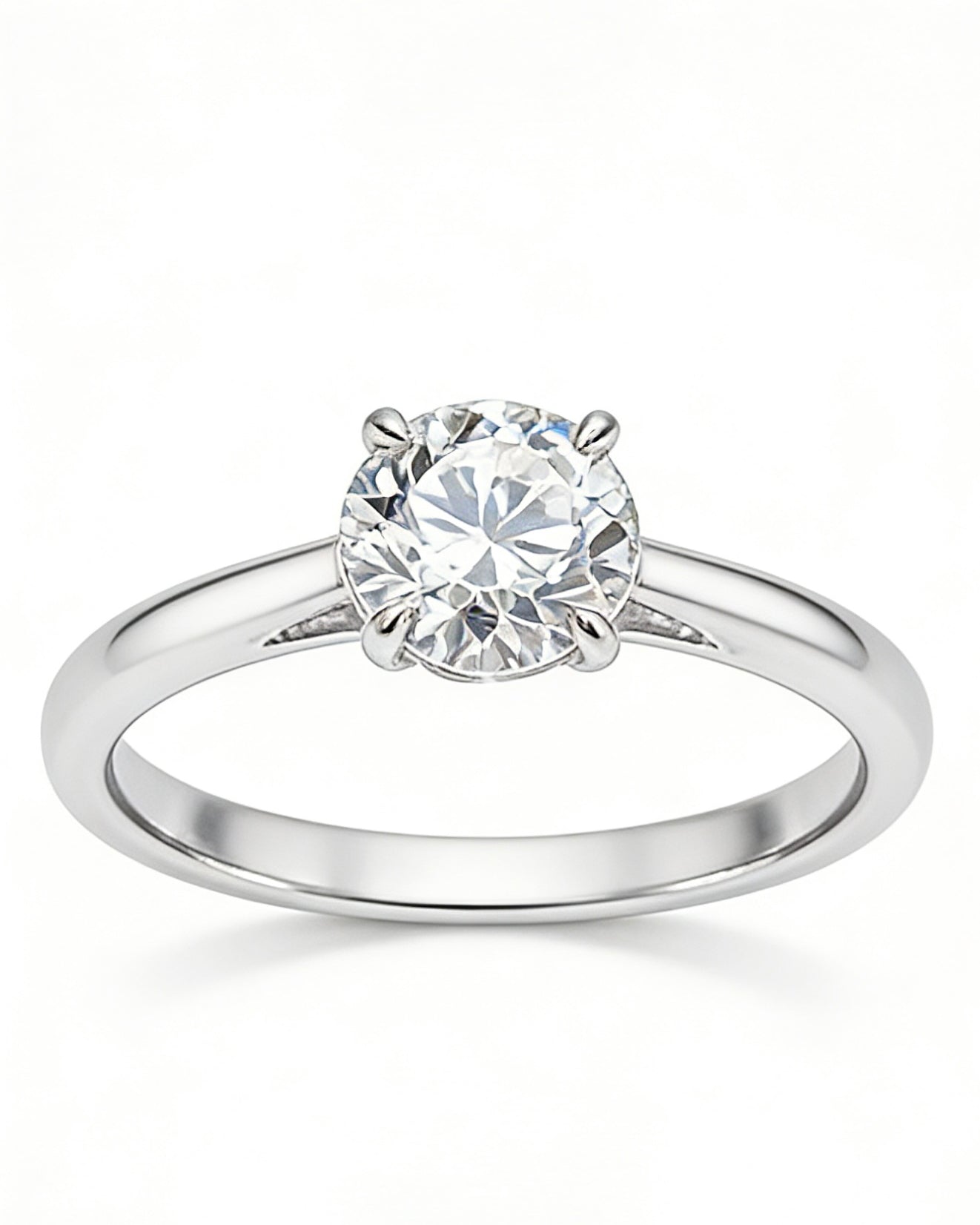 10K Round Brilliant Solitaire Diamond Ring