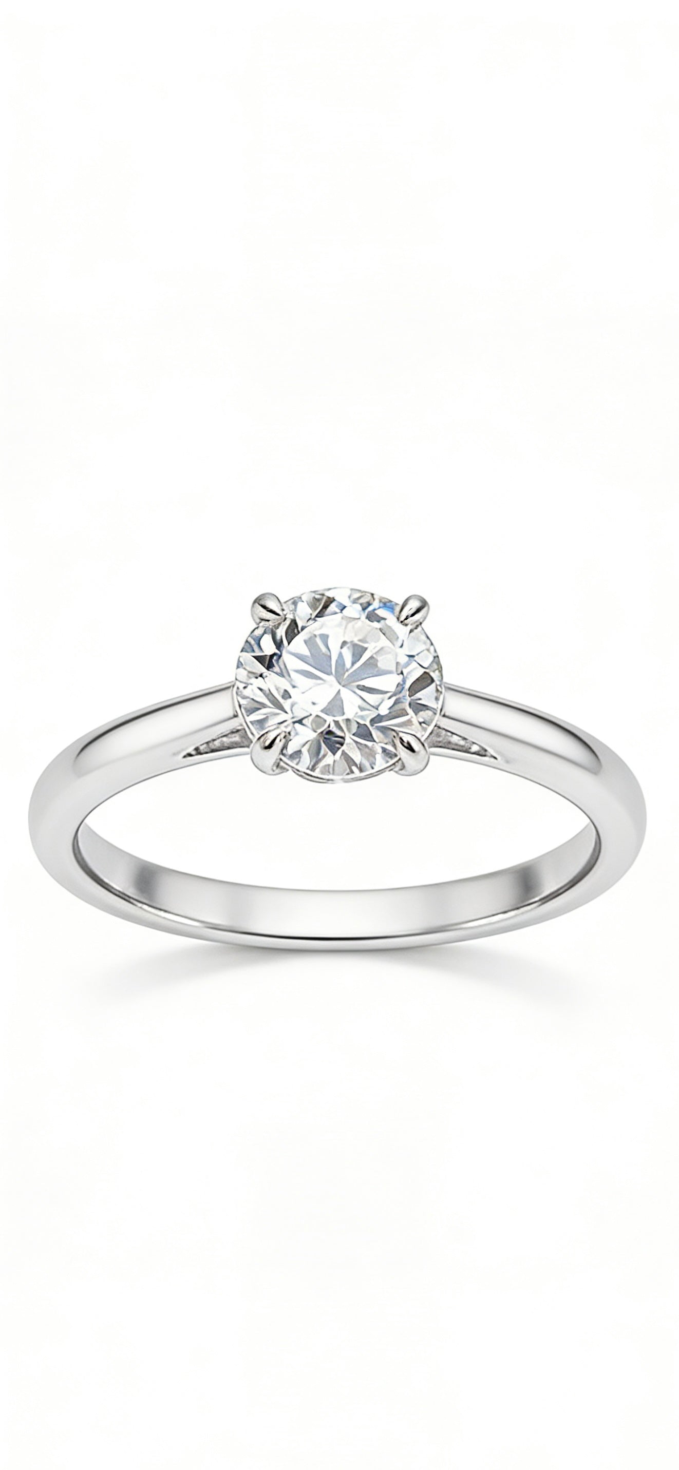 10K Round Brilliant Solitaire Diamond Ring