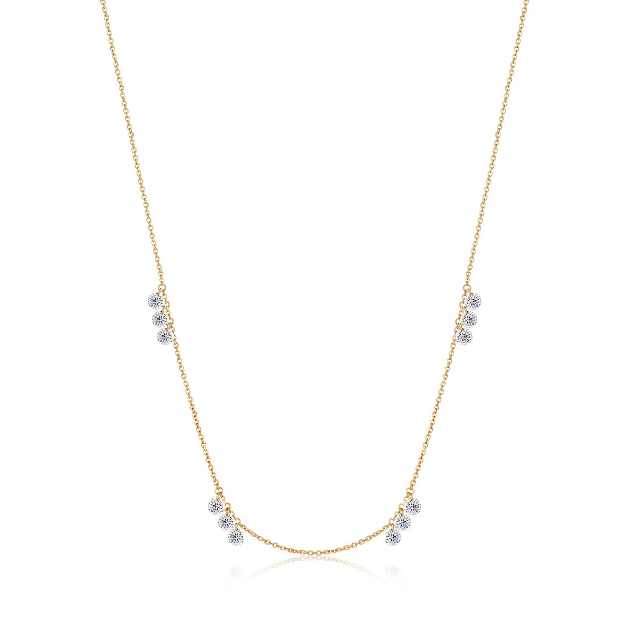 18K Gold Cable Lab Diamond Necklace (IGI)