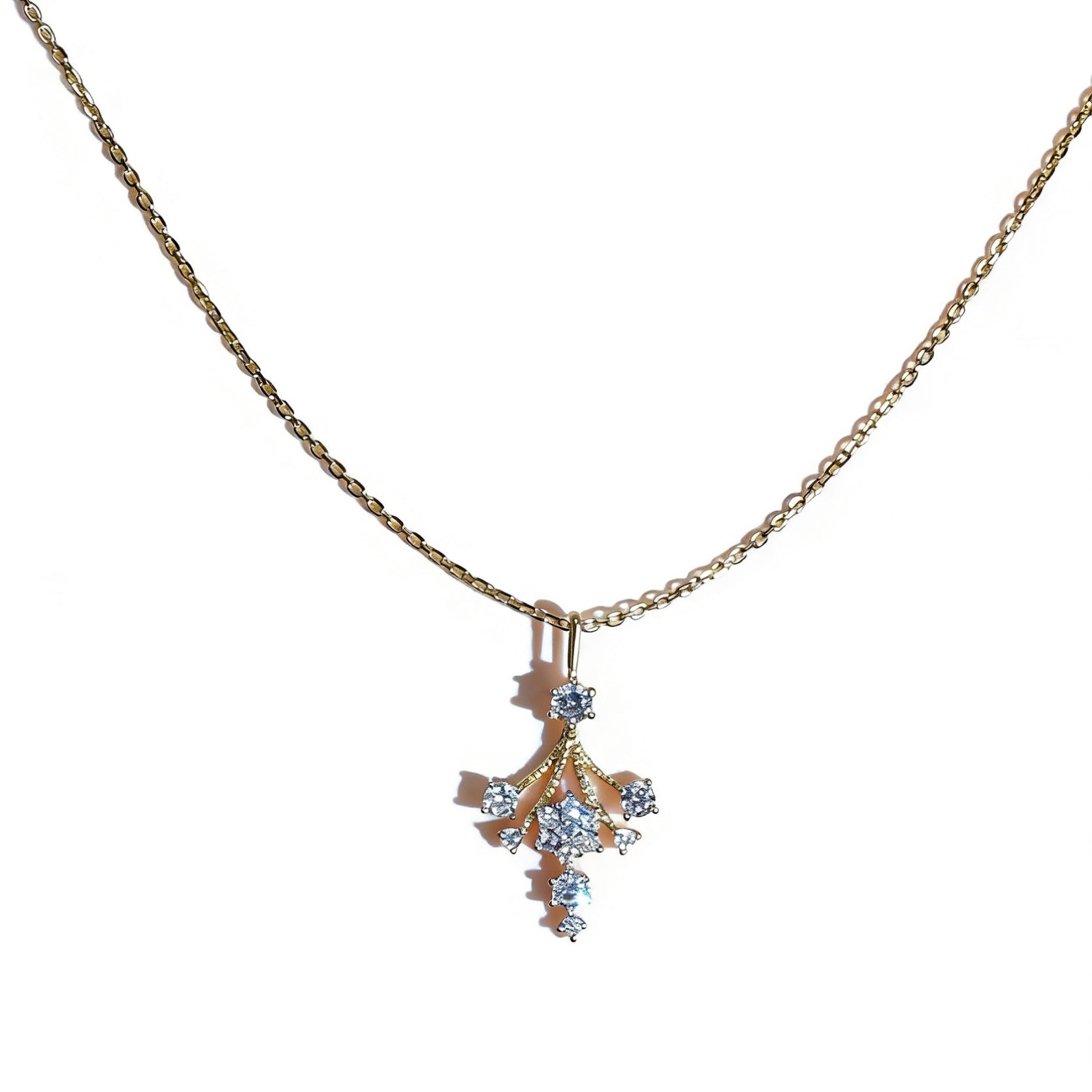 Fan Cluster Pendant Necklace