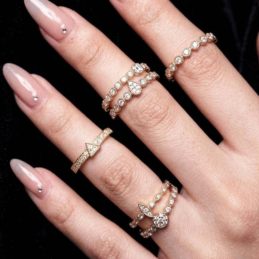 Vintage Pear Milgrain Ring
