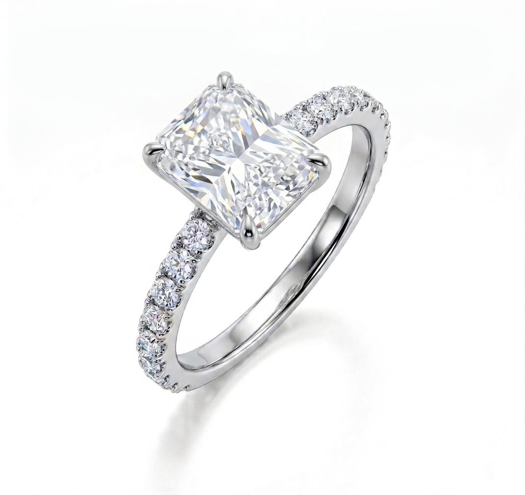 Radiant Diamond Pave Ring (custom)