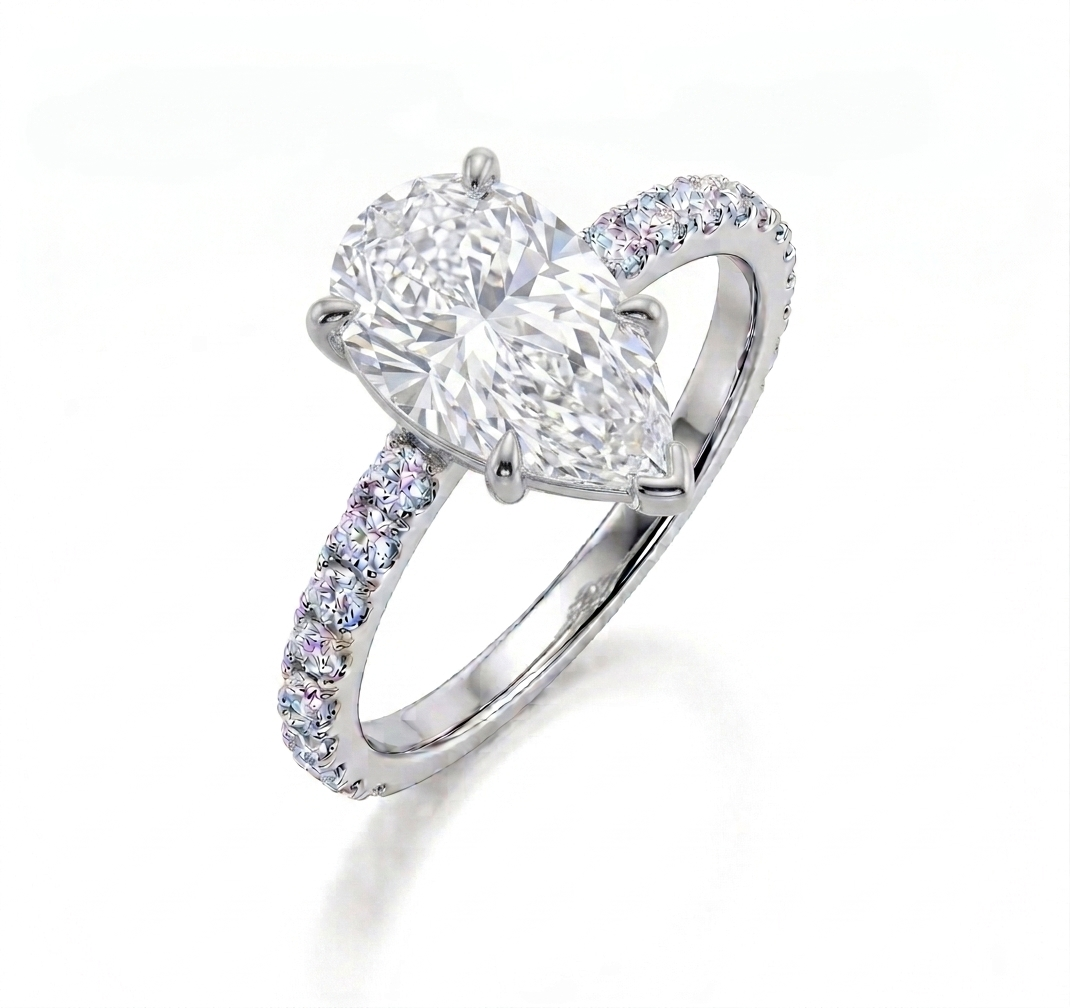 Pear Diamond Pave Ring (custom)