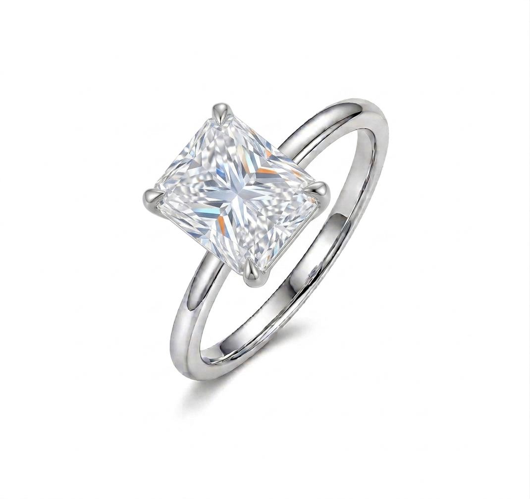 Classic Solitaire Radiant cut Diamond Ring (custom)